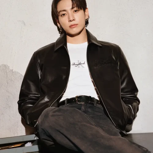 Jungkook-x-Calvin-Klein-Leather-Black-Jacket
