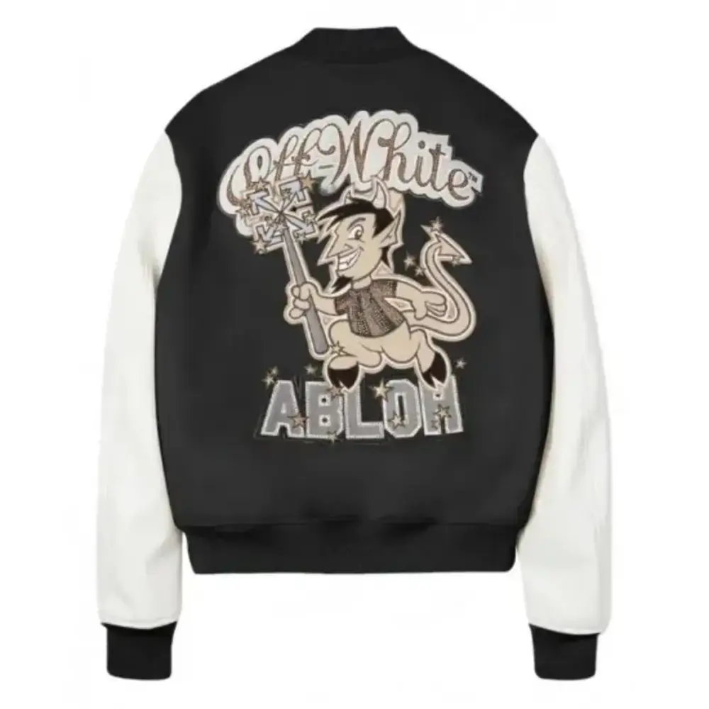 ac milan off white varsity bomber jacket99 ac milan off white varsity bomber jacket