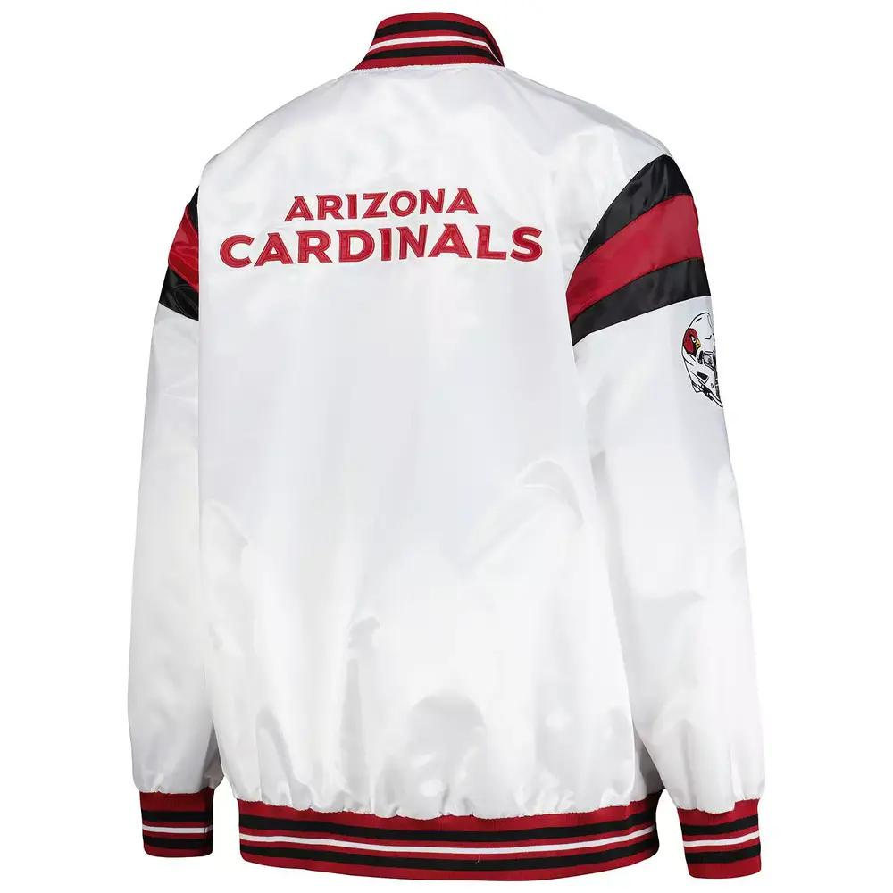 arizona cardinals midweight white satin jacket 2 arizona cardinals midweight white satin jacket
