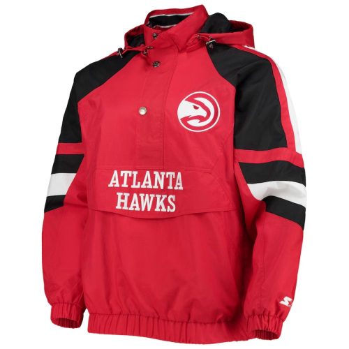 atlanta hawks starter red & black the pro ii jacket