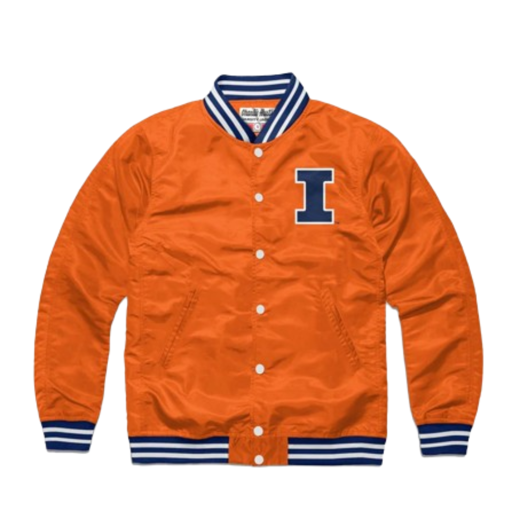 fighting illini satin varsity jacket 1 fighting illini satin varsity jacket
