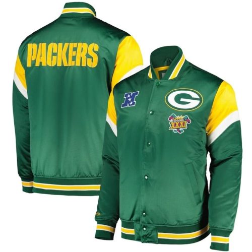 green bay packers heavyweight satin jacket