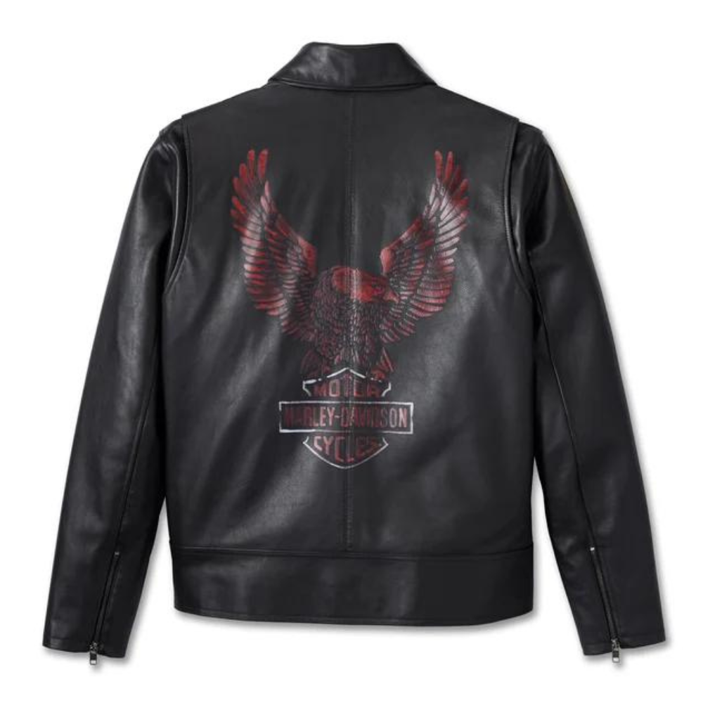 harley davidson eagle black leather jacket 2 harley davidson eagle black leather jacket