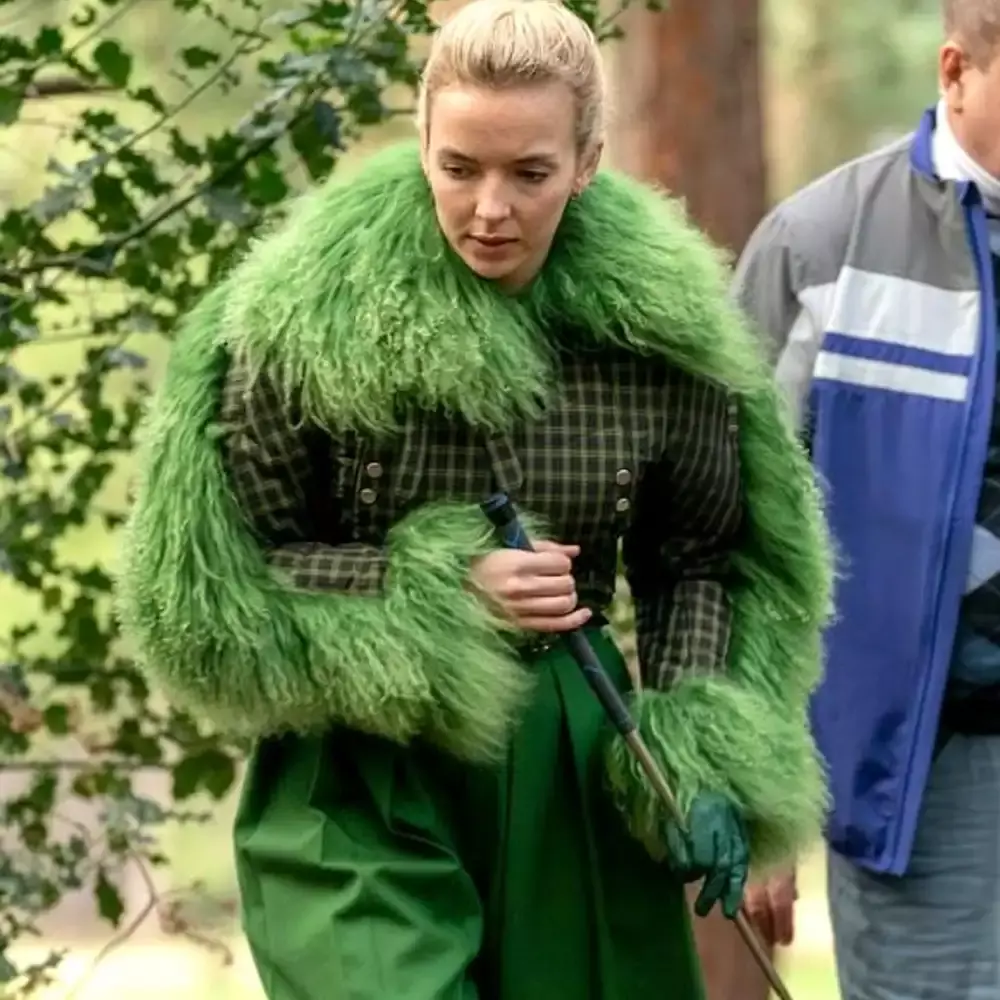 killing eve villanelle green fur jacket 2 killing eve villanelle green fur jacket