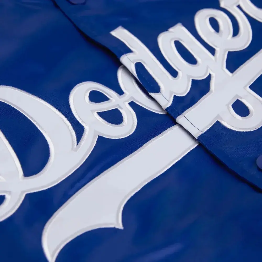 los angeles dodgers blue satin varsity jacket 4 los angeles dodgers blue satin varsity jacket