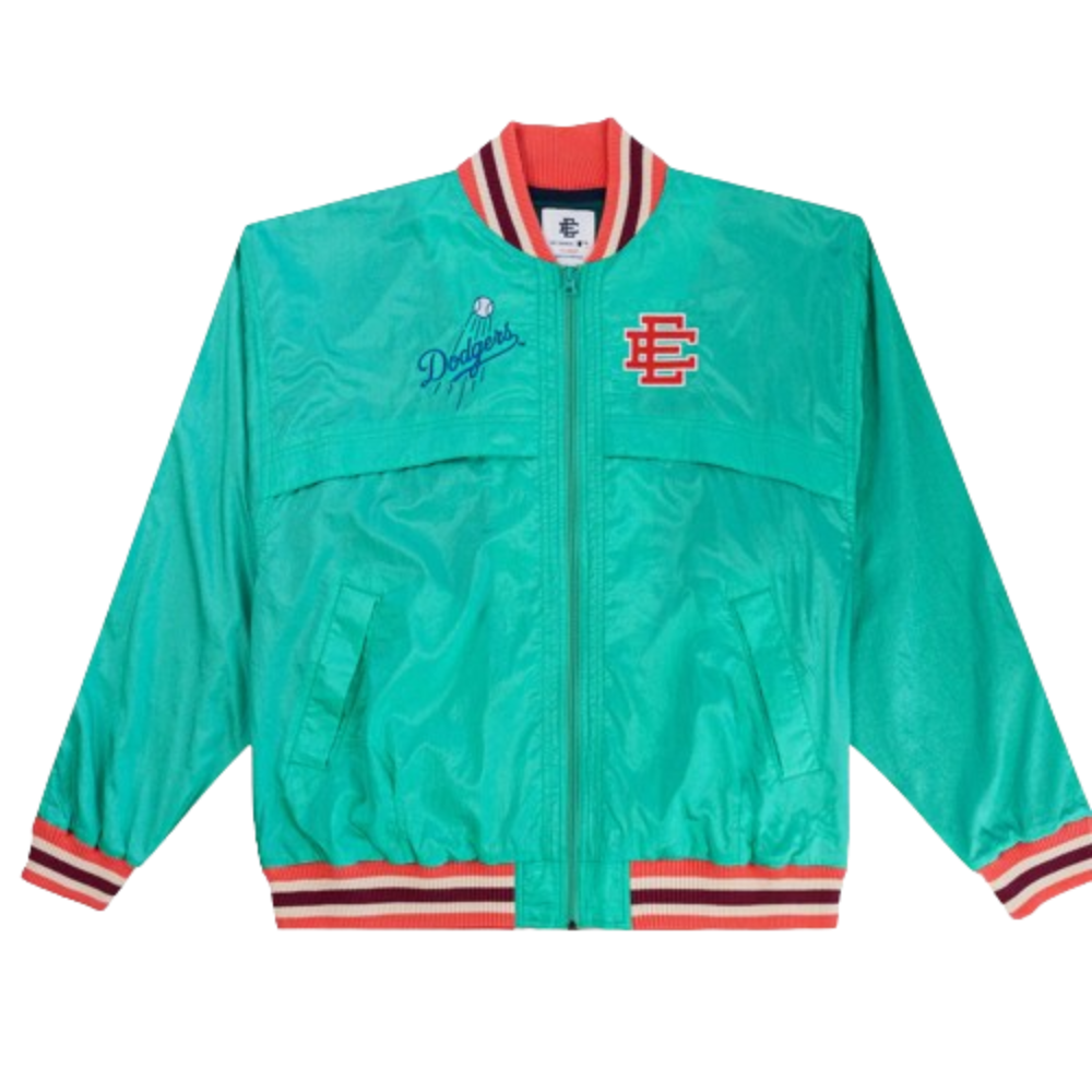 los angeles dodgers eric emanuel mint satin jacket 1 los angeles dodgers eric emanuel mint satin jacket