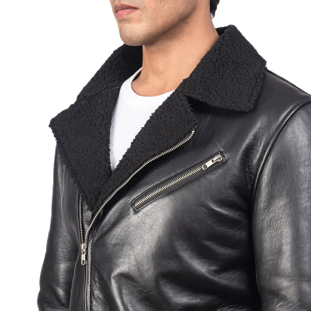 mens alberto shearling black leather jacket 0 1 1 men's alberto shearling black leather jacket