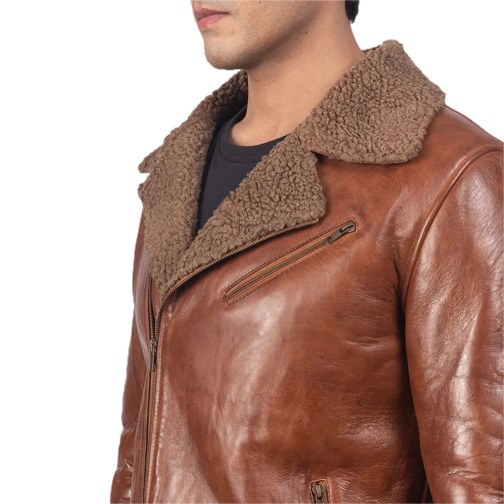 mens alberto shearling brown leather jacket 123 1 men's alberto shearling brown leather jacket