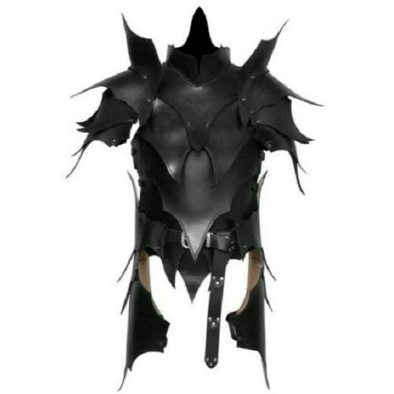 mens black leather armor larp medieval costumes Men's Black Leather Armor LARP Medieval Costumes