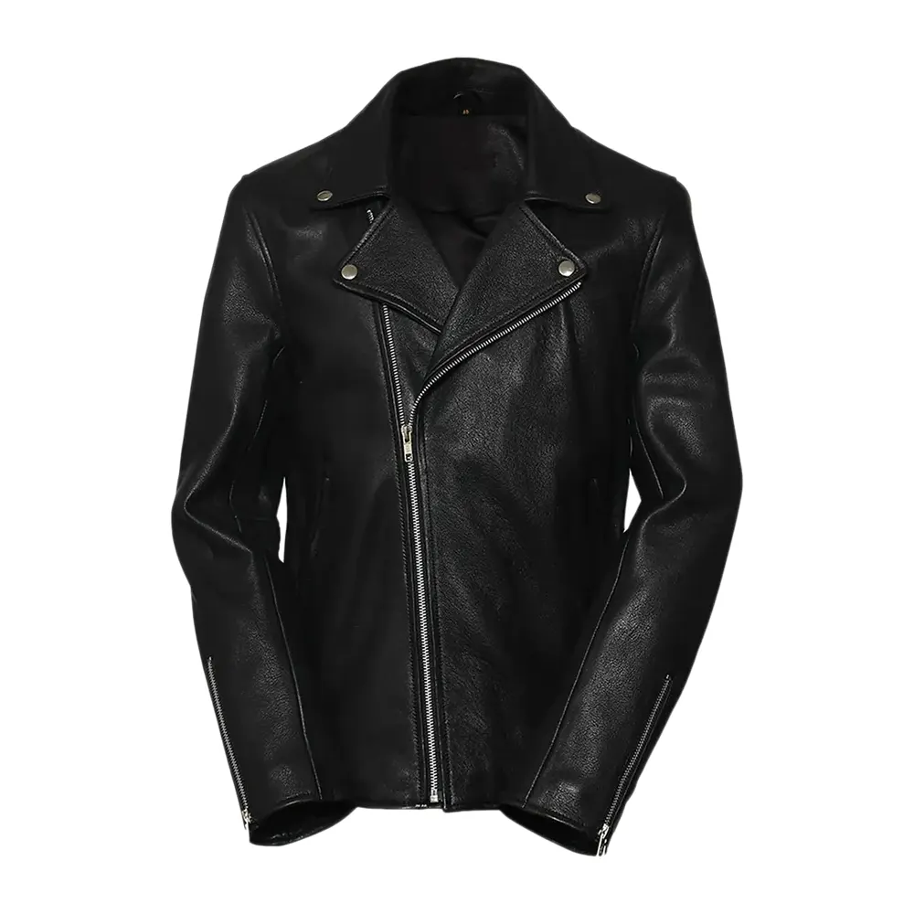 mens noah black leather biker jacket 000 1 men's noah black leather biker jacket