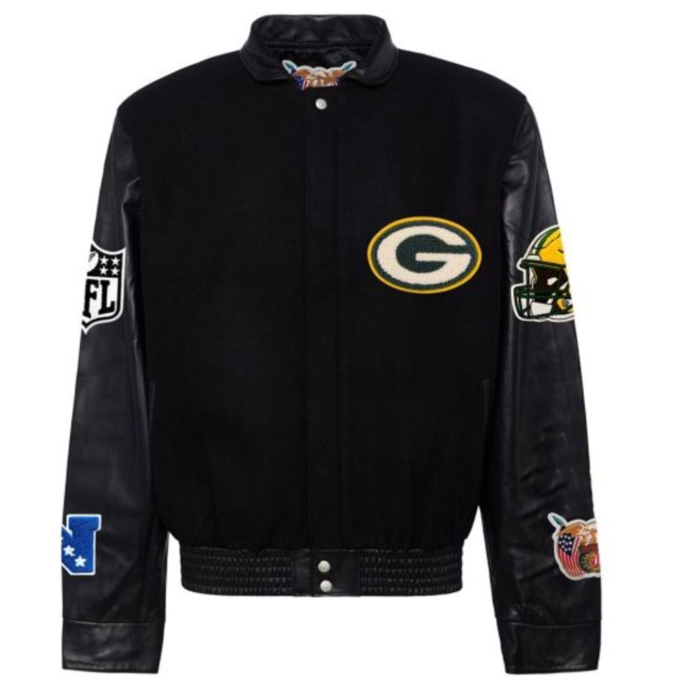 packers varsity wool leather jacket 1 packers varsity wool & leather jacket