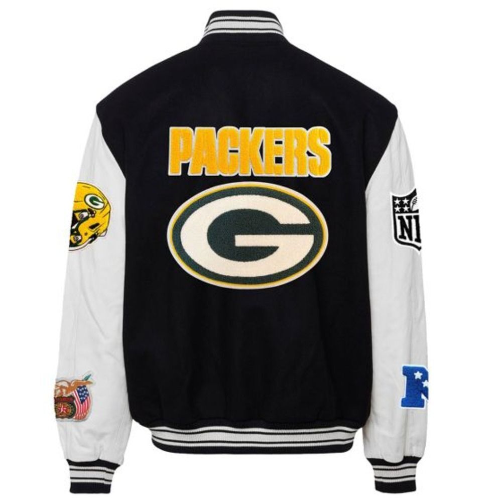 packers varsity wool leather jacket 2 packers varsity wool & leather jacket