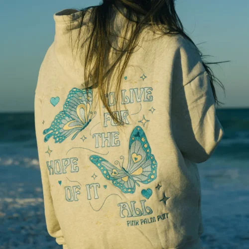 Pink Palm Puff To Live For The Hope Of It All Hoodie