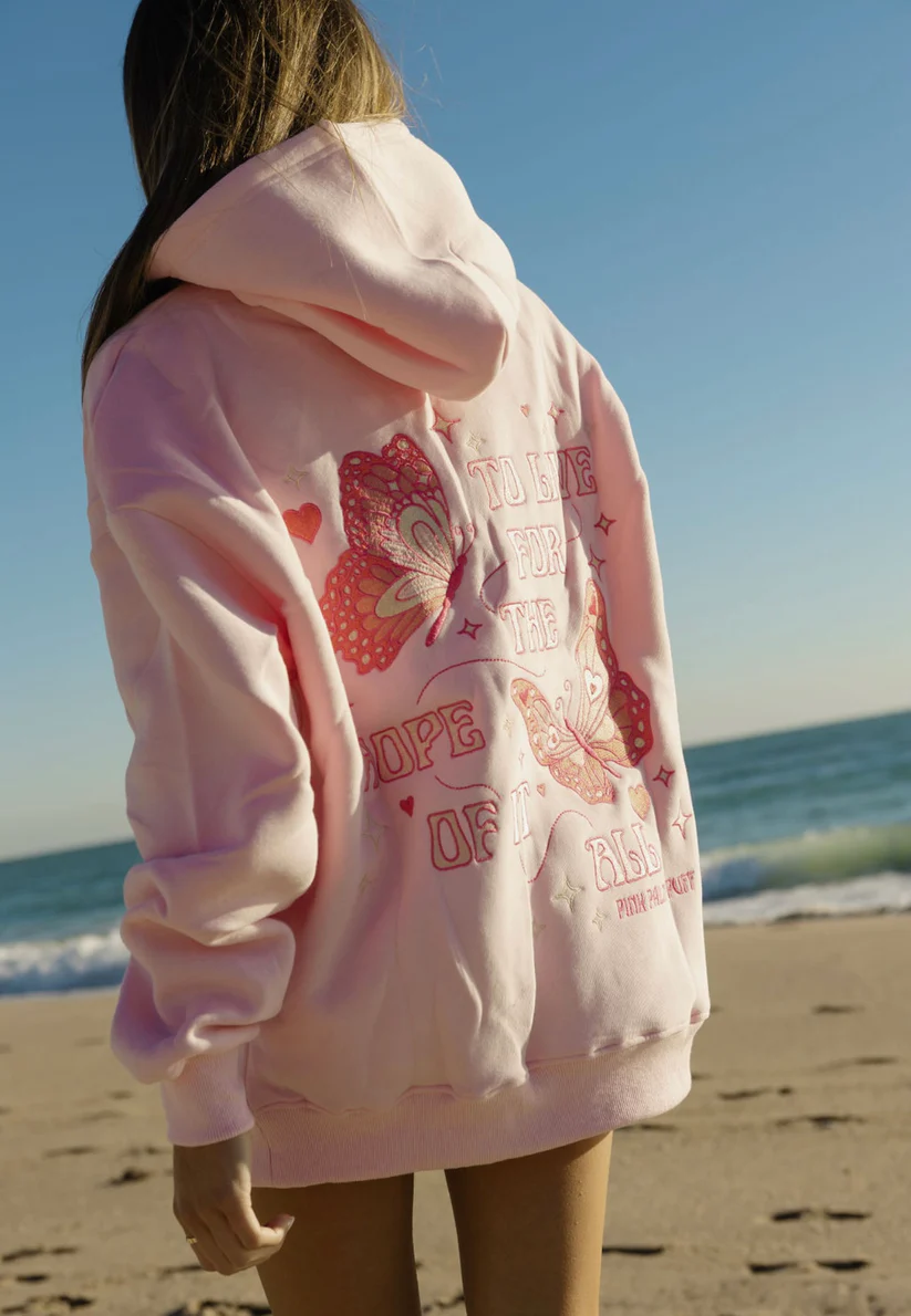 pink palm puff to live for the hope of it all pink hoodie Pink Palm Puff To Live For The Hope Of It All Pink Hoodie