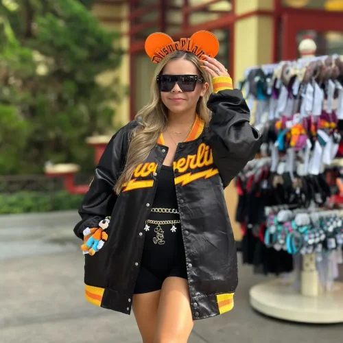 powerline satin varsity jacket