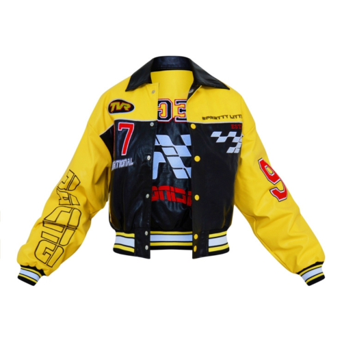 pretty little thing racing varsity jacket