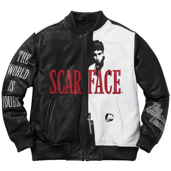 scarface tony montana bomber leather jacket Scarface Tony Montana Bomber Leather Jacket