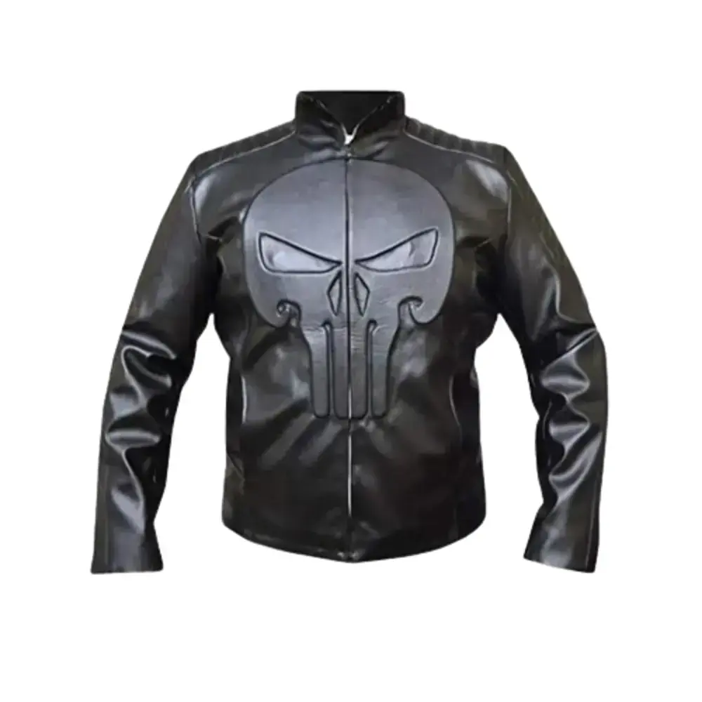the punisher frank castle leather black jacket 1 the punisher frank castle leather black jacket