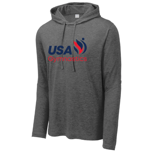 usa gymnastics logo dark gray hoodie