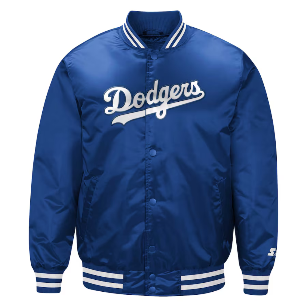 youth los angeles dodgers starter satin varsity jacket 1 youth los angeles dodgers starter satin varsity jacket